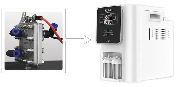 スアリアリッチプロのプロトン交換(PEM)電解方式の電解槽